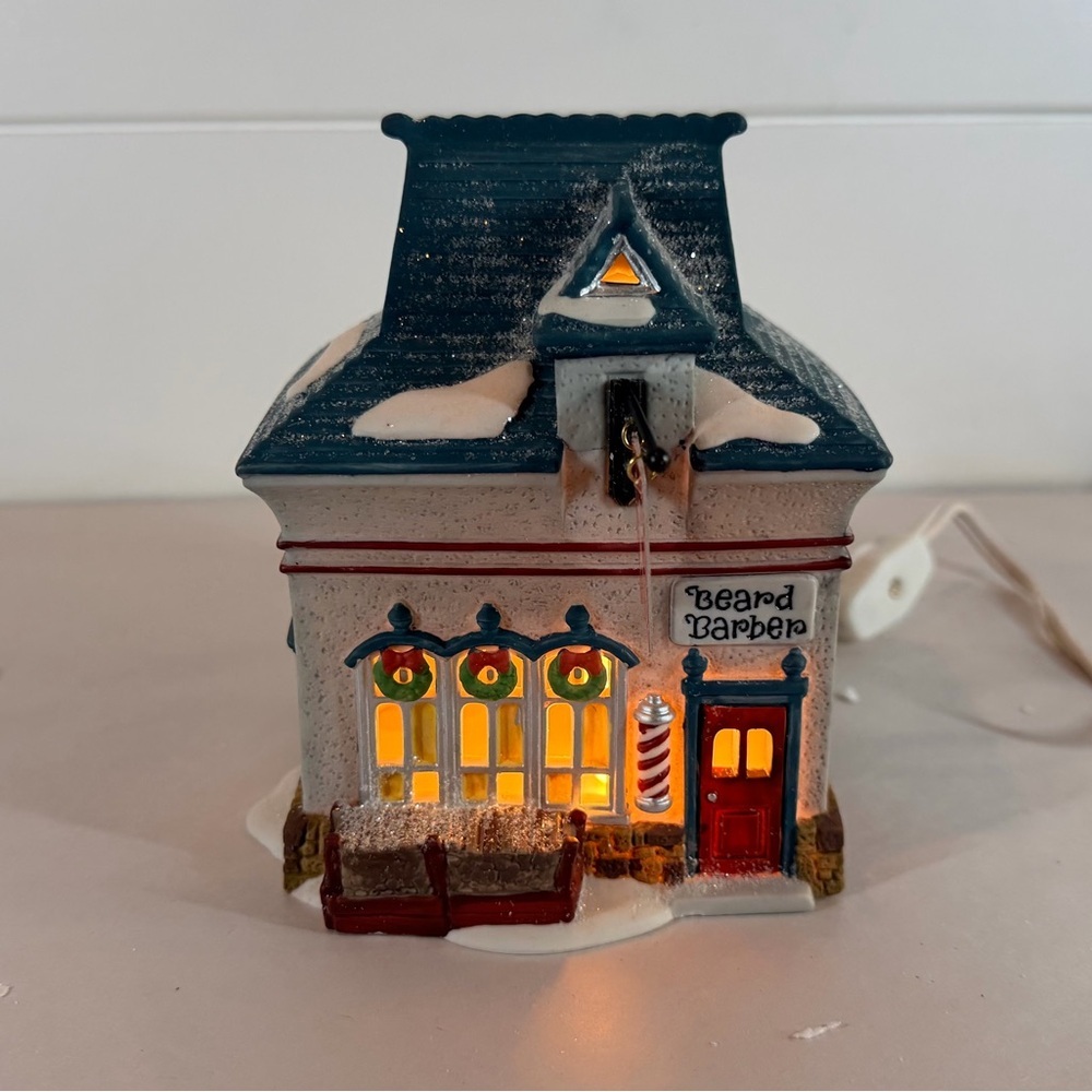 Department 56 Beard Barber Holiday Lighted Ceramic House